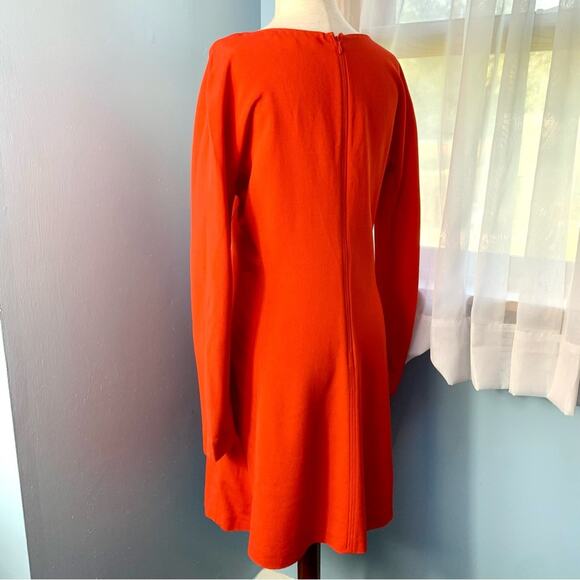 Diane von Furstenberg Red V-Neck Fit and Flare Dress - Picture 4 of 7